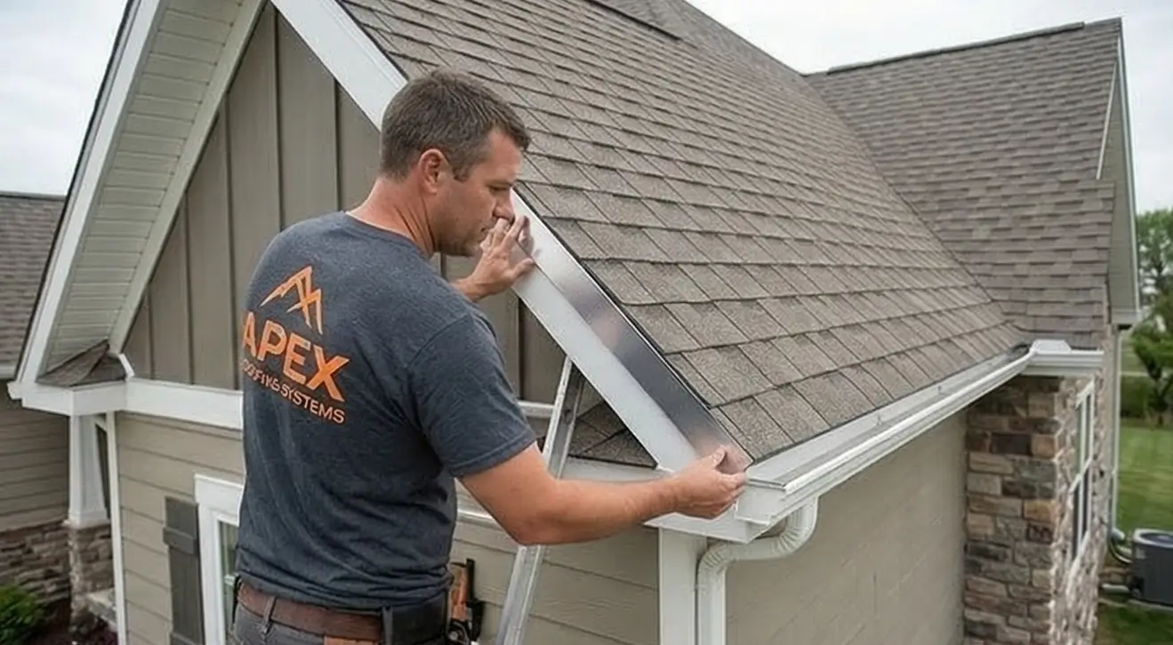 New dark shingle roof after professional installation